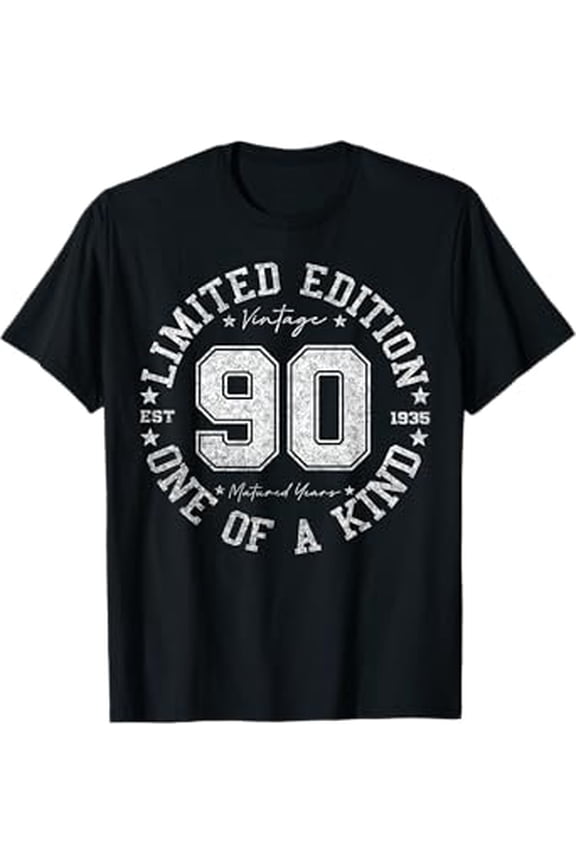 90 Year Old Gifts Vintage Birthday Gifts 1935 Limited Edition 90Th Birthday Vintage T-Shirt Unisex S To 5XL, Vintage Birthday Gift