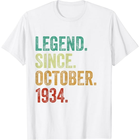 90 Years Old Legend Since October 1934 90th Birthday T-Shirt
