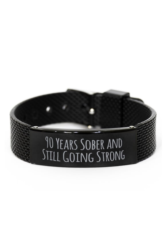 90 Years Sober Gift for Women Men 90 Years Sober and Still Going Strong Bracelet