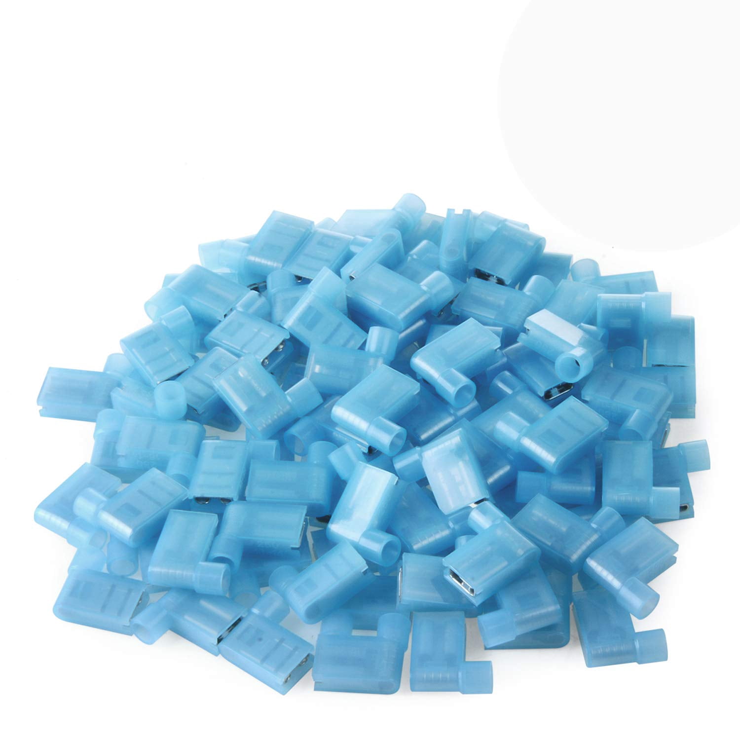90-degree 16-14 flag-shaped right-angle blade connector terminals nylon fully insulated quick crimp wire connectors 100 blue