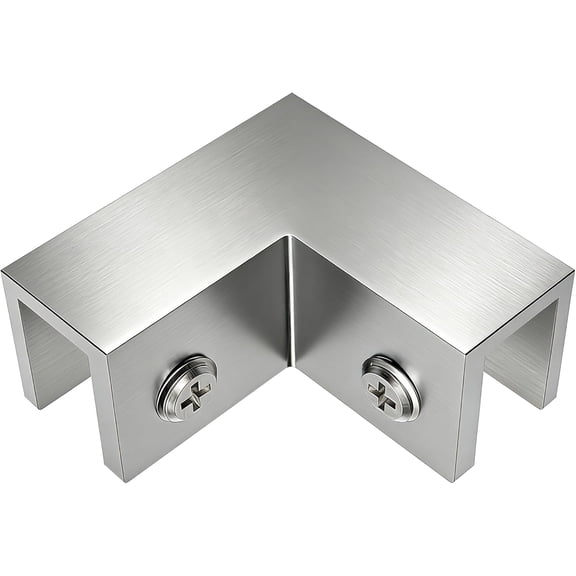 90 degree sleeve type glass clamp, solid brass glass to glass shower door clamp, suitable for 5/16-1/2 inch frameless fixed panels, heavy-duty adjustable shower glass support