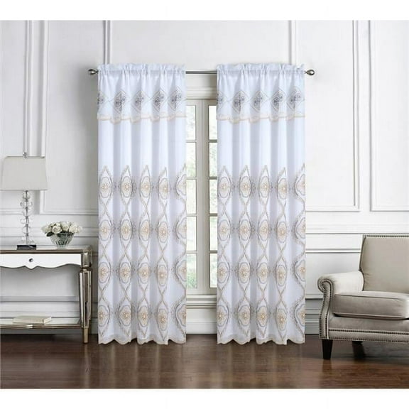 90 in. Arcadia Embroidered Panel, Gold