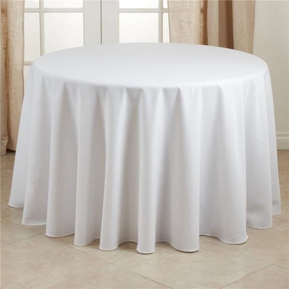 90 in. Casual Design Everyday Tablecloth, White