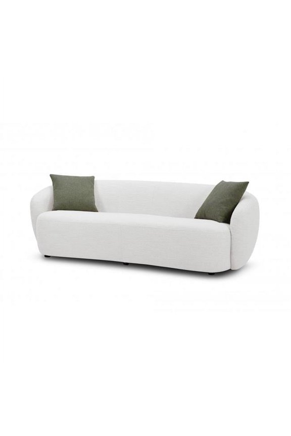90 in. Textured Fabric Standard Sofa, Off White