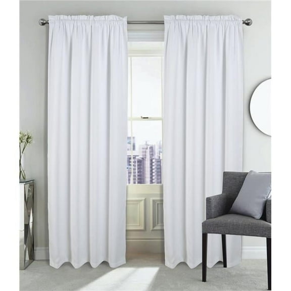 90 in. Twilight Blackout Rod Pocket Panel, White