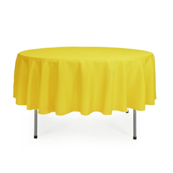 90 inch Round Polyester Tablecloth Canary Yellow