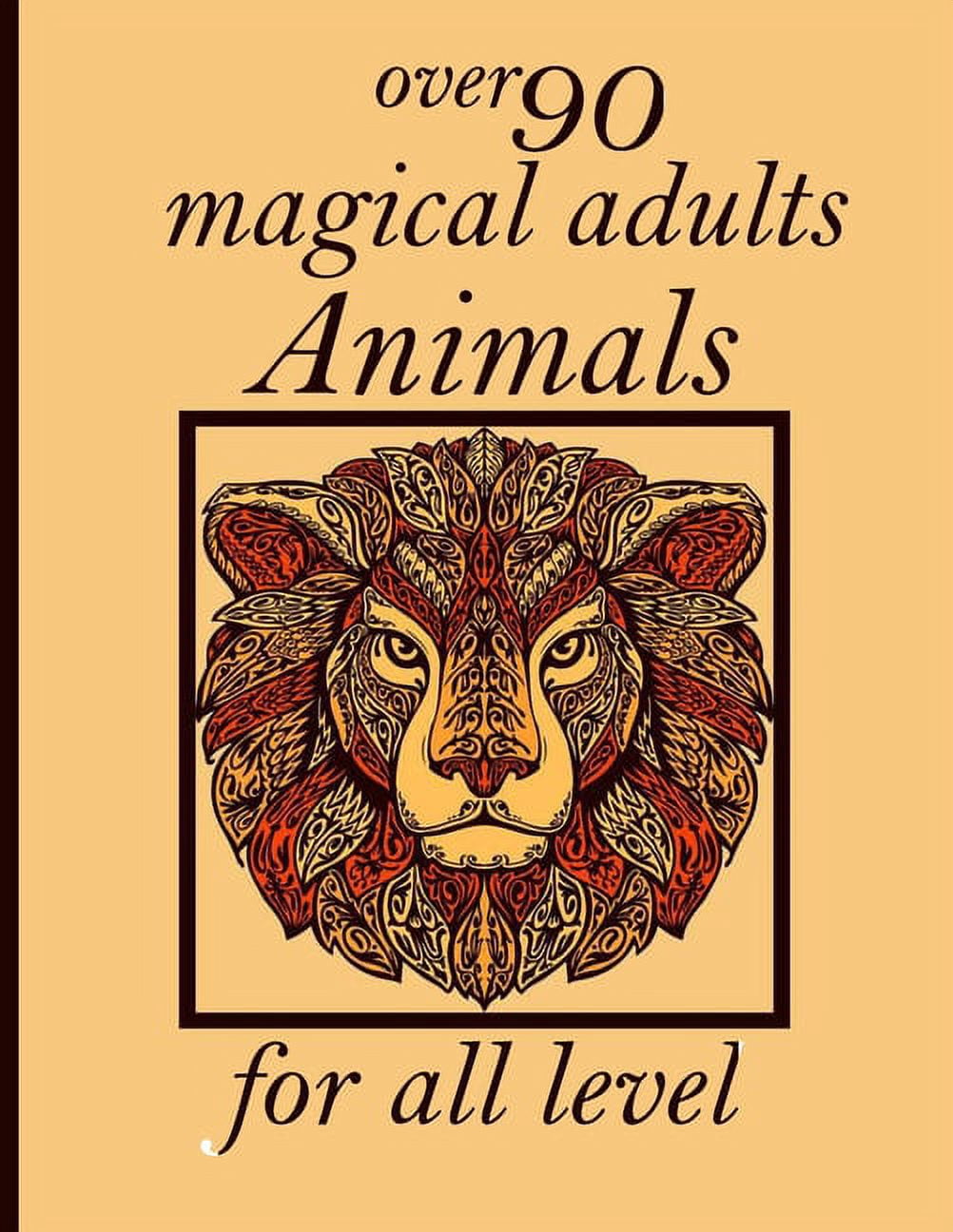 over 90 magical adults Animals for all level : Coloring Book with Lions ...