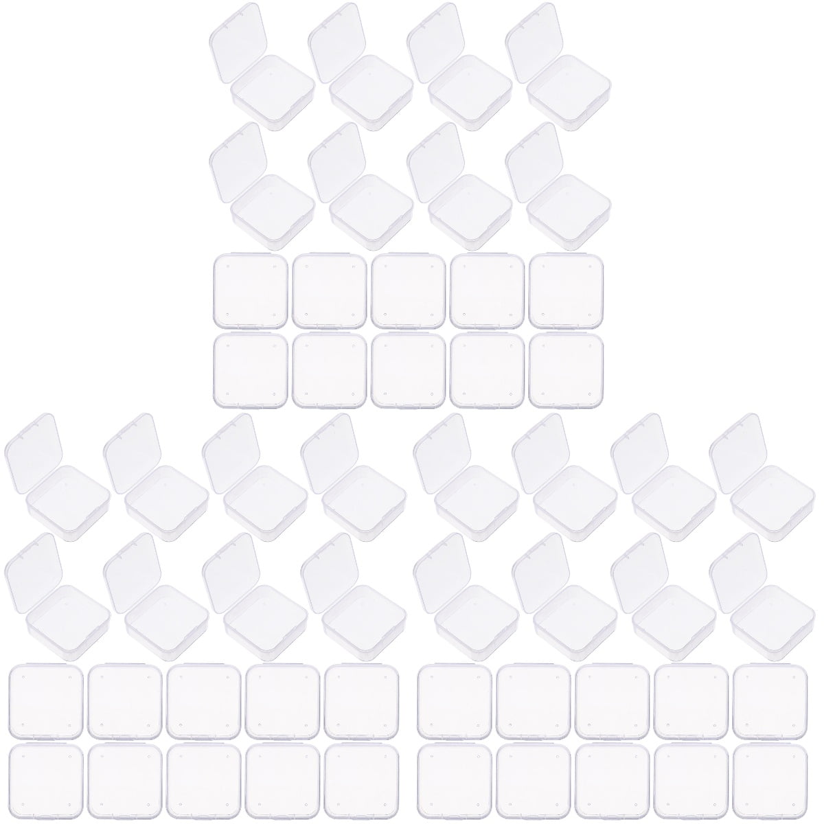 LULULION Portable Clear Plastic Box for Jewelry and Beads Storage 90Pcs