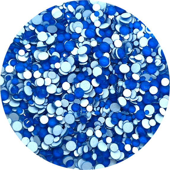 90's Blue - Glass Rhinestones - Flat Back - Non Hotfix - Mixed Sizes