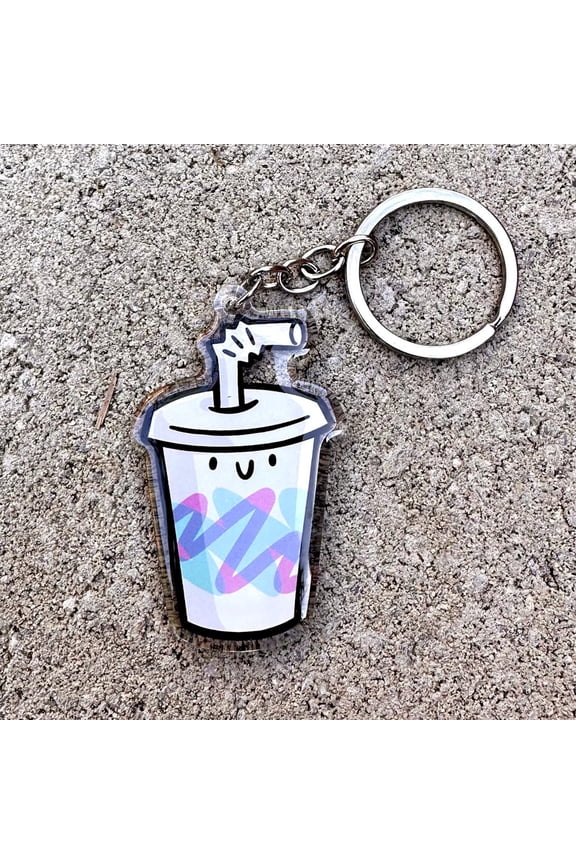 90's Cup Keychain | Cute Acrylic Keychain | kawaii drinks keychain | junk food keychain | soda keychain | fast food keychain | pop keychain