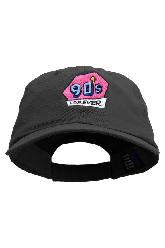 90's Forever Logo Embroidered Low Profile Dyed Cotton Twill Cap - Black OSFM