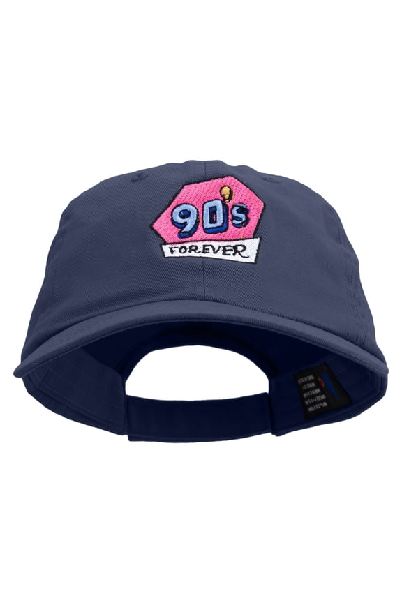 90's Forever Logo Embroidered Low Profile Dyed Cotton Twill Cap - Navy OSFM