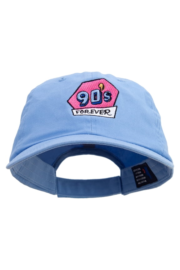 90's Forever Logo Embroidered Low Profile Dyed Cotton Twill Cap - Sky Blue OSFM