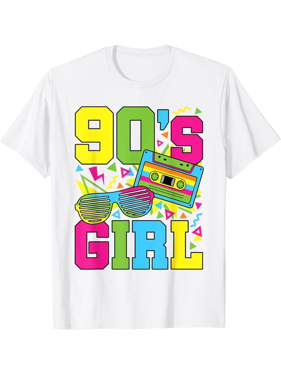 90's Girl Retro 1990s 90s Style Party Outfit Women Girls T-Shirt100% cotton