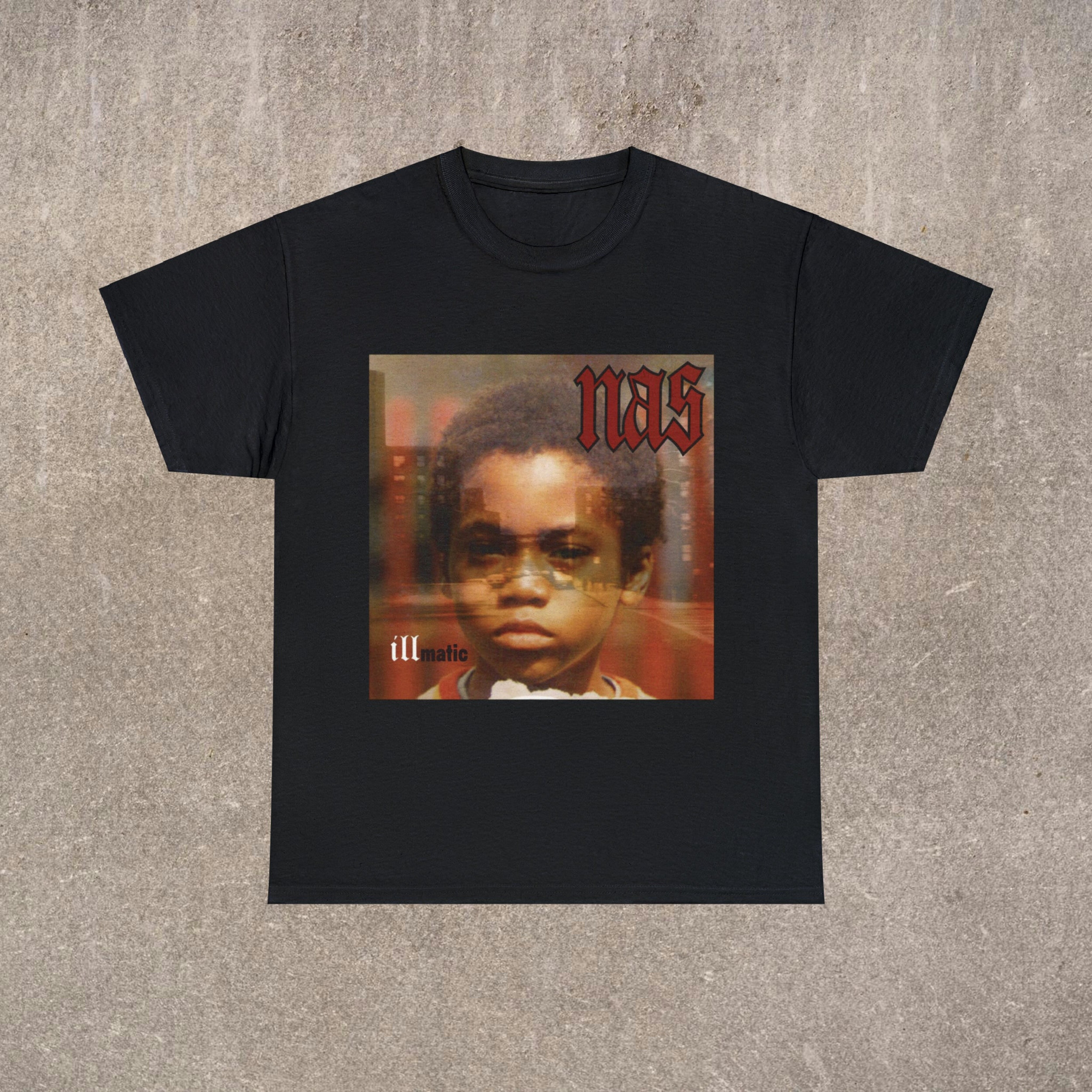 Nas Illmatic Tribute 90's Hip Hop Graphic T-Shirt - Black, Short Sleeve, Men's Size XL (Made In USA)