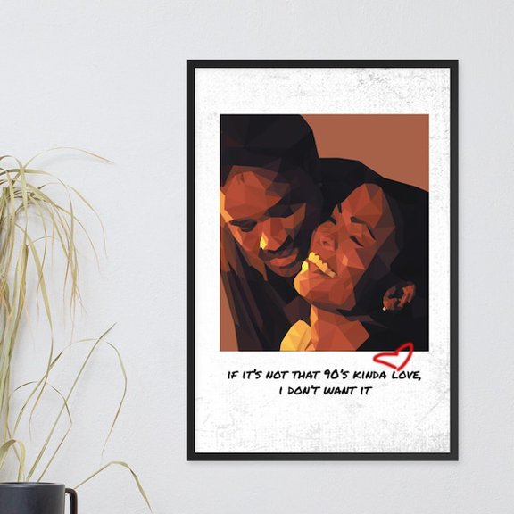 90's Kinda Love| Lover Jones poster, Unframed Paper Poster 16x20in