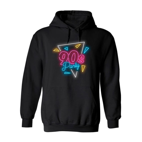 90's Neon Party Hoodie Women -Image by Shutterstock, Female Large