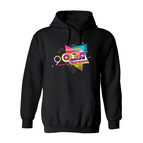 90's Nostalgic Party Hoodie Men -Image by Shutterstock, Male x-Large