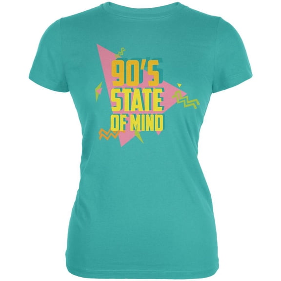 90's State of Mind Teal Juniors Soft T-Shirt - Large