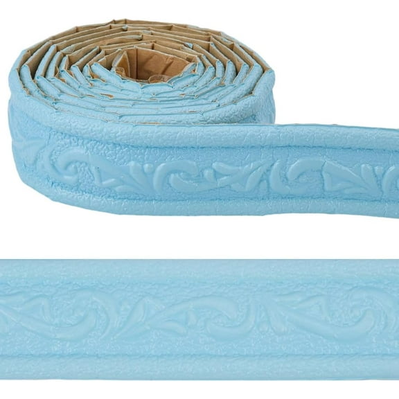 90 x 1.8 Inch Peel Stick Foam Molding 3D Vine PVC Adhesive Lines Skirting Stickers Wall Trim Waterproof Edging Border Wallpaper for Living Room Bathroom Office Hotel Mirror DIY Decoration