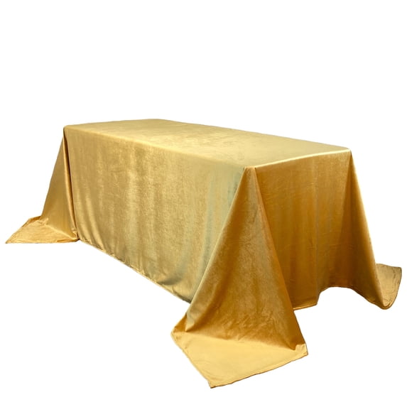 Your Chair Covers - 90 x 132 Inch Rectangular Velvet Tablecloth Gold