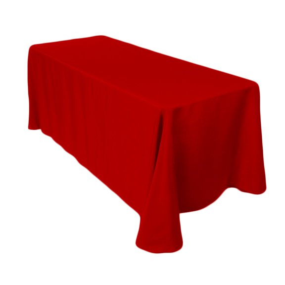 90"x 132" Rectangle Polyester Tablecloth Red- 10pc. for Home décor, Weddings, Party events, or Restaurants.