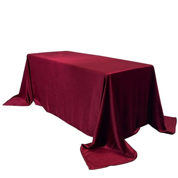90 x 156 Inch Rect. Royal Velvet Tablecloth Burgundy