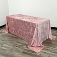 thumbnail image 1 of 90 x 156 Inch Rectangular Crushed Velvet Tablecloth for 8 ft. Rectangular Tables Wedding, Party, Dining, Banquet and Events - Dusty Rose, 1 of 5