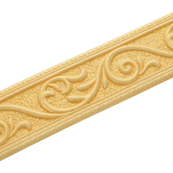 90" x 2.4" Peel Stick Foam Molding Trim Self Adhesive, Crown Molding Wallpaper Border Flexible, 3D Wall Edging Lines Foam Baseboard, Wall Base Moulding Trim for Home, Hotel Decoration (Gold)