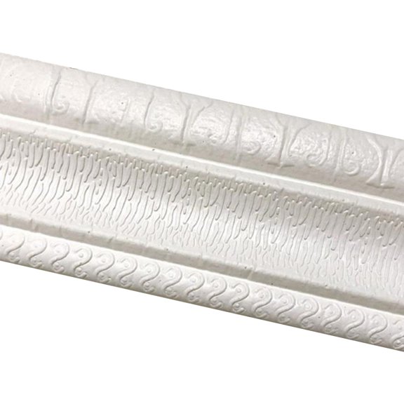 90"x 3" 3D Self Adhesive Flexible Foam Molding Trim, Wall Border Waterproof Wallpaper Border Flexible Molding Ceiling Line Interior Decoration Wall Picture Edge Waist Door Casing Corners