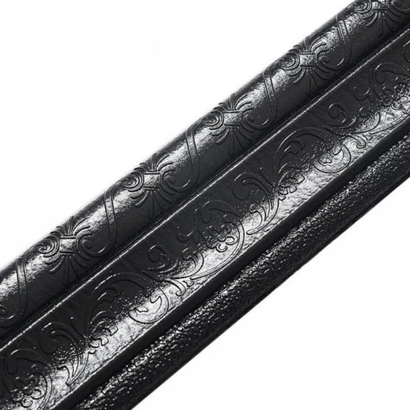 90"x 3" Self Adhesive Flexible Molding Trim, 3D Sticky Decorative Wall Lines Wallpaper Border Black