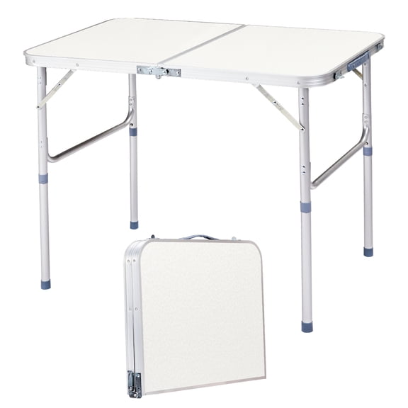 90 x 60 x 70cm Home Use Aluminum Alloy Folding Table White