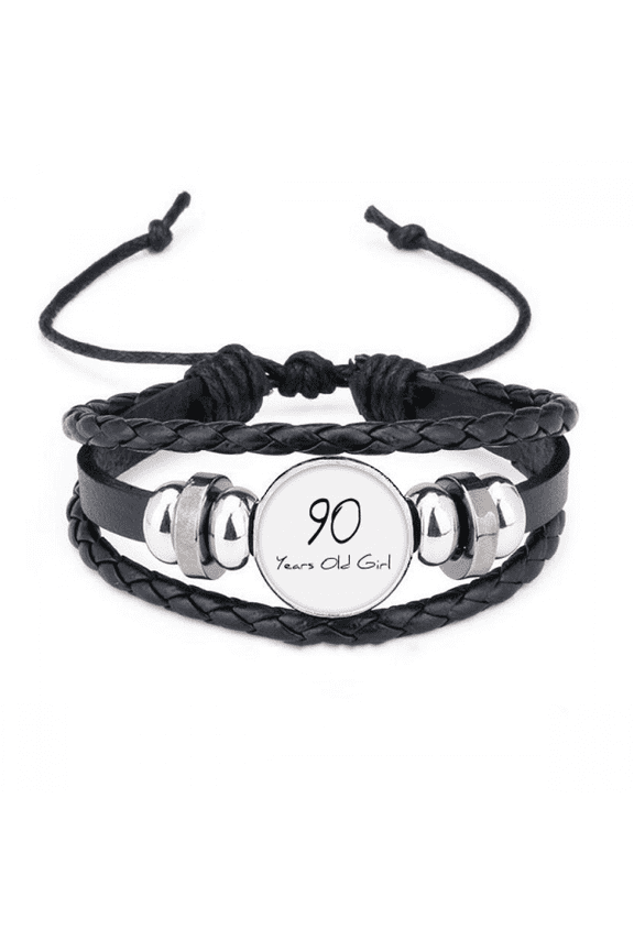 90 years old girl age longevity bracelet braided leather woven wristband