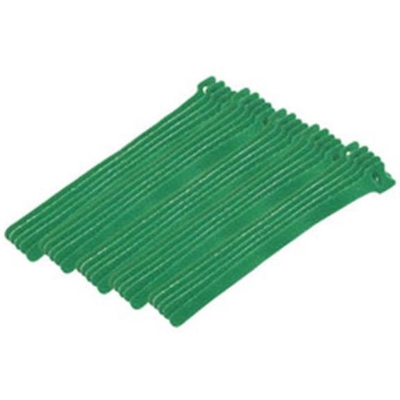 CableWholesale 30CT-05180 0.50 x 8 in. Green Hook & Loop Cable Strap with Eye - Pack of 25