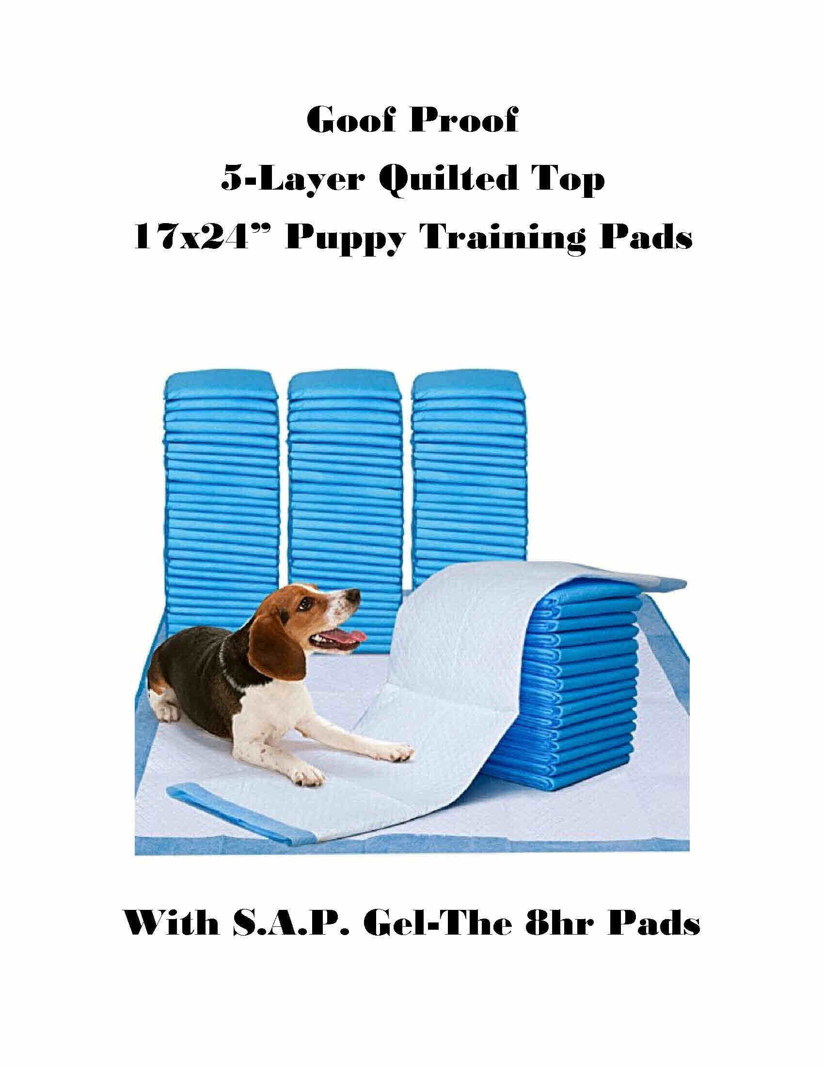 900  17x24" Extra Absorb Goof Proof Quilted 5-layer SUPER Absorbent 8 hour Reusable Puppy Dog Training Pee Piddle Pads for all dogs up to 30lbs.
