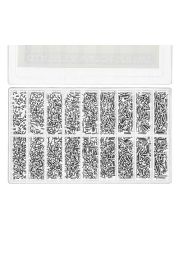 900 ASSORTMENT MICRO WATCH SCREW FOR WATCH JEWELRY REPAIR AND EYEGLASS S/STEEL
