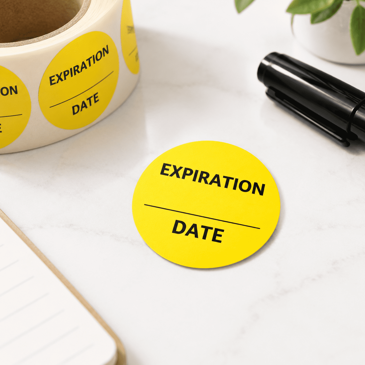 900 Count 1.5 Inch Round Expiration Date Stickers for Food Storage and ...