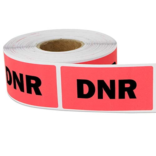 900 DNR Label Stickers, 1 x 2 Inch Do Not Resuscitate Sticker Chart Medication DNR Prescription