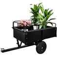 thumbnail image 1 of 900 Lbs Heavy Duty Steel Dump Carts, Utility Garden Cart, Yard Garden Trailer with Dual Dumping Modes (Manual/Foot Pedal), Pull Behind Dump Trailer for ATV, UTV, Lawn Mower Tractor Black, 1 of 8