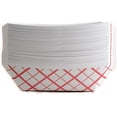 thumbnail image 1 of [900 PACK] Heavy Duty Disposable Paper Food Tray (1 LB) - Red Check Food Tray, USA MADE, Recyclable, Biodegradable, Compostable, Great for Picnics, Carnivals, Party, Camping, BBQ, Restaurants, Fries, 1 of 5