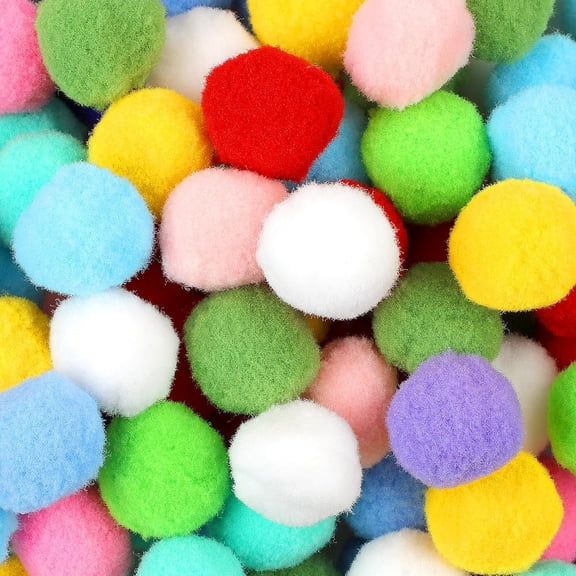 900 PCS Pom Poms, Multicolor Bulk Pom Poms Arts and Crafts, Soft and Fluffy Craft Pom Poms, Assorted Sizes Pompoms, for Arts and Craft Making Decorations