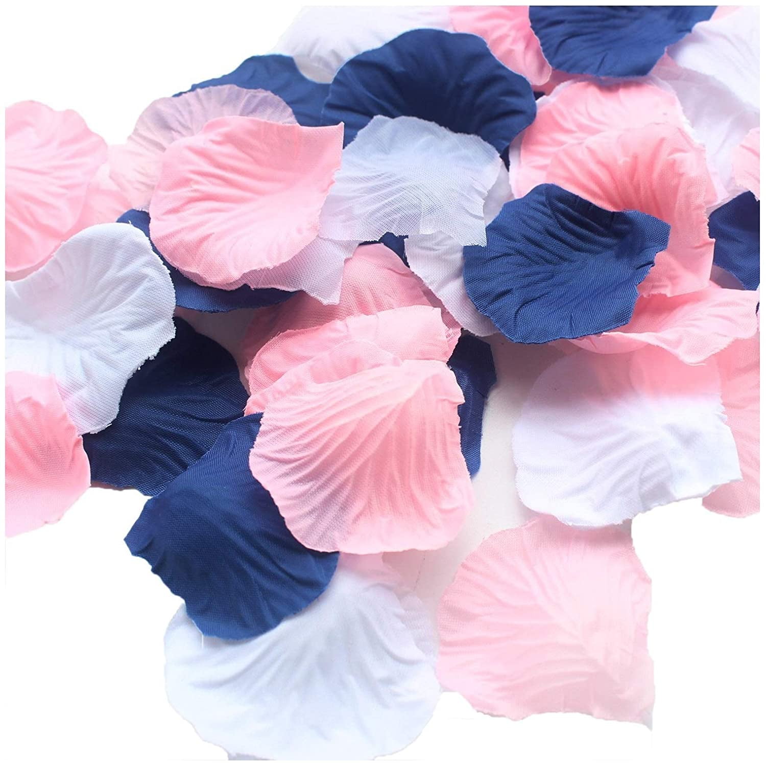 900 Pack Mixed Navy Blue Pink White Silk Rose Petals Wedding