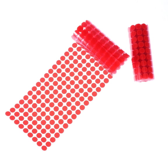 MLINS 900 Pcs 10mm Diameter Round Tapes Hook and Loop Self Adhesive Dot Tapes Red