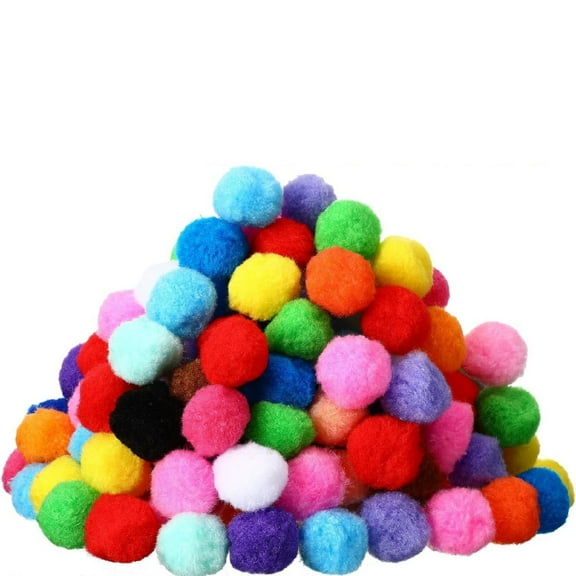 900 Pcs Plush Pom Poms Colored Pom Pom Balls Assorted Large and Small Pompoms Soft and Fluffy Craft Pom Poms Puff Balls for DIY Arts and Craft Making Decorations, Multicolor