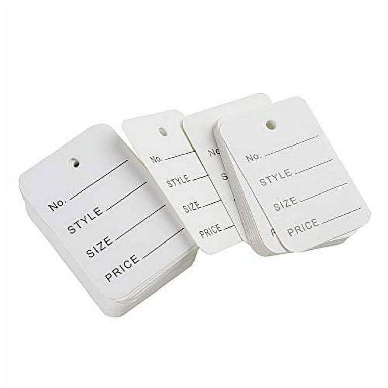 G2PLUS 500PCS Small Price Tags with String Attached,1.8 X 1 Clothes Size  Tags Coupon Tags Marking Tag White Merchandise Tags Clothing Tags for
