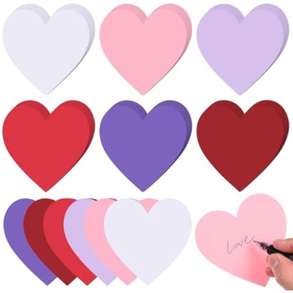 900 Pcs Valentines Day Heart Cutouts Assorted Color Paper Heart Cut-Out 4 Inch Heart Shape Card Paper Die Cuts for Kid's Love and Peace School Craft Valentine Classroom Bulletin Board Decor$$Office