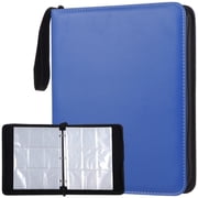900-Pocket Trading Card Binder, Portable Card Binder with Removable Sheets, Sports Card Binder, PU Leather Storage Case with Zipper for Standard-sized Baseball, Football, Basketball Cards