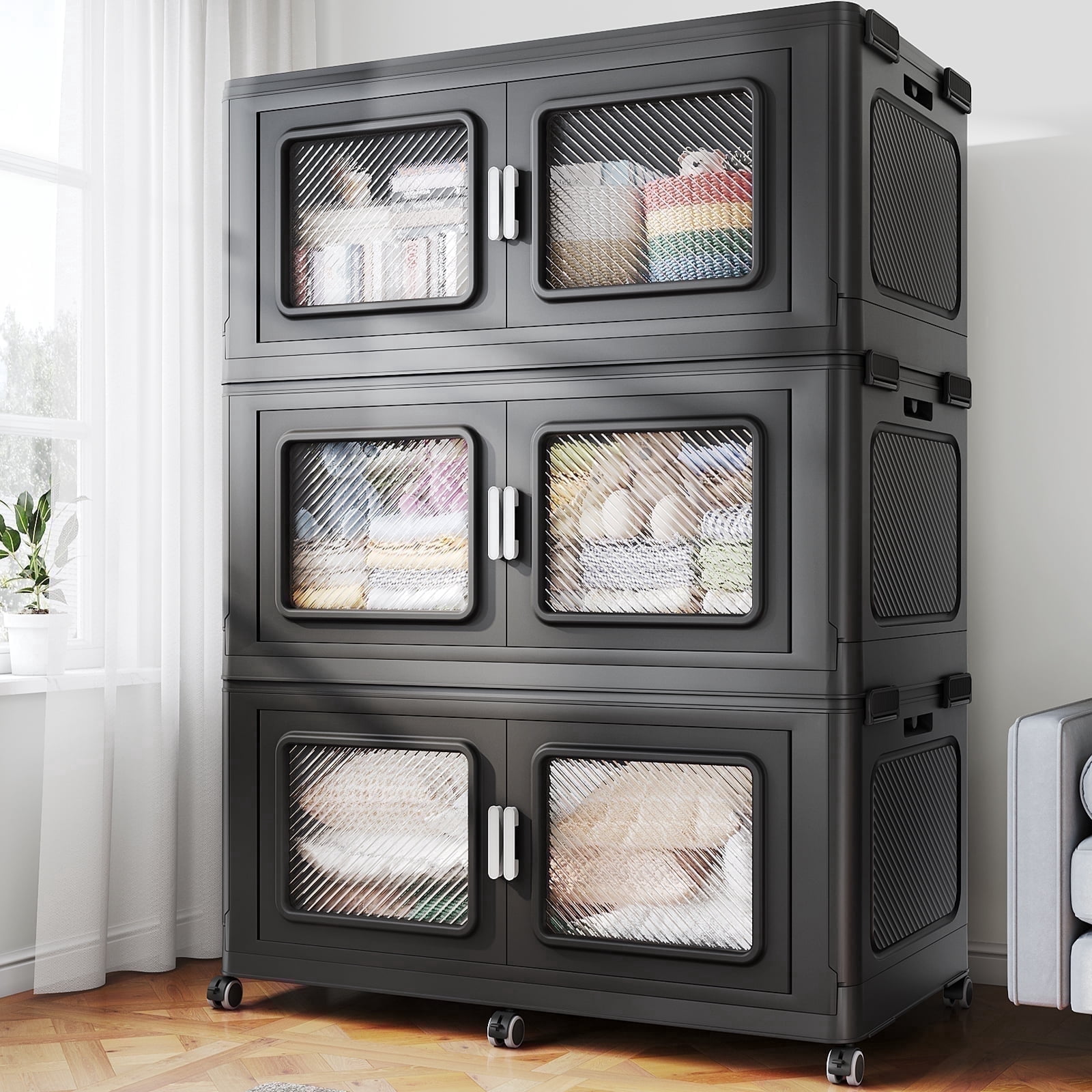 1200Qt Extra Large Stackable Storage Bins with Lid, 300Gal