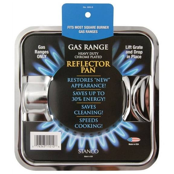 900-S Gas Range Reflector Pan, Square, Chrome 7.75-In. - Quantity 1