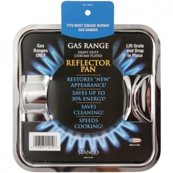 900-S Gas Range Reflector Pan, Square, Chrome 7.75-In. - Quantity 1